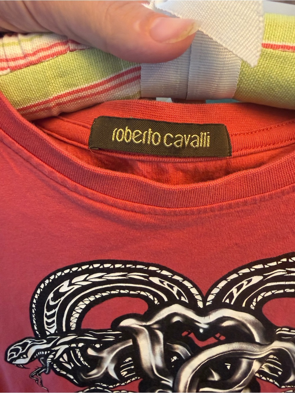 Roberto Cavalli Men’s Red Graphic Logo T-Shirt - Picture 2 of 9